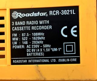 Radio Cassette ROADSTAR mod. RCR-3021L 