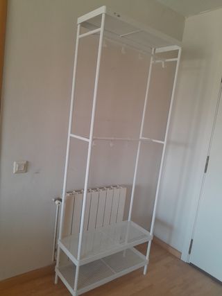 Perchero zapatero blanco metal en buen estado