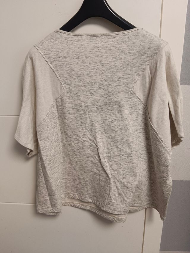 Sudadera gris y blanca talla grande