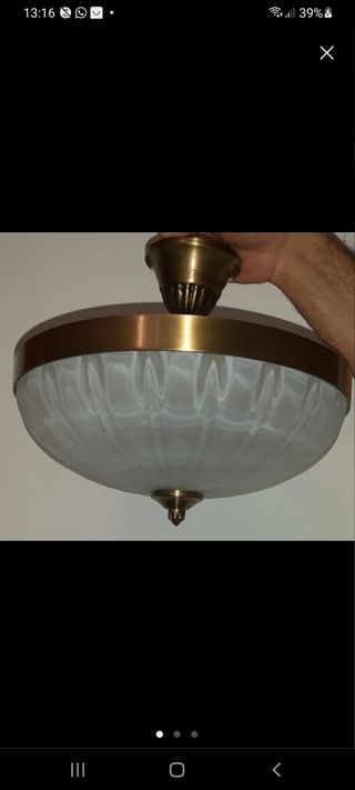 Lámpara techo vintage dorada