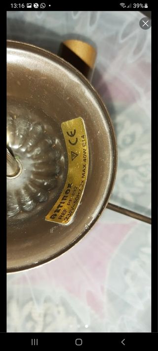 Lámpara techo vintage dorada