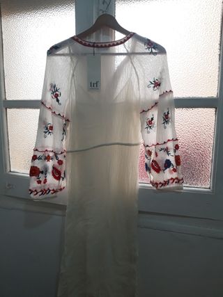 Vestido Blanco Bordado Mexicano