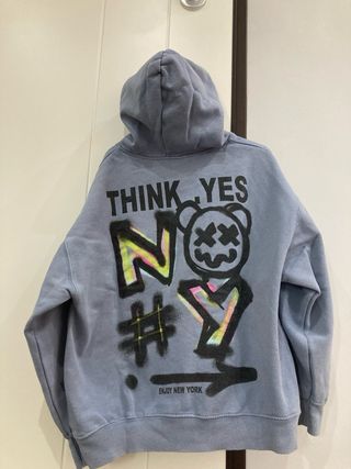 Felpa blu con cappuccio  11-12anni