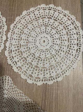 3 Centrini Cotone Uncinetto