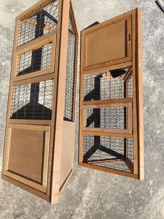 2 Jaulas Conejo  perdices codornices Madera tri