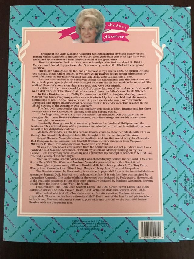 Muñeca de papel Scarlett O’Hara Recortable 1994