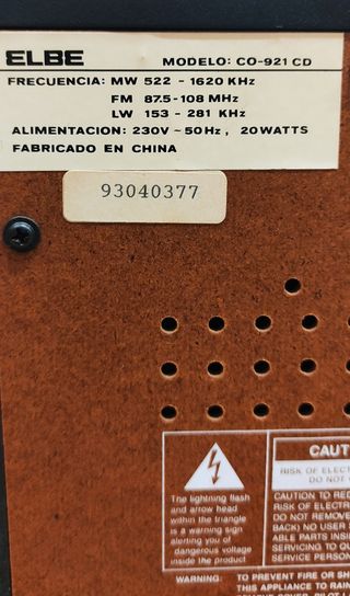 Cadena musical ELBE CO-921CD 