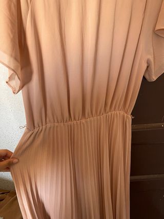 Vestido plisado rosa