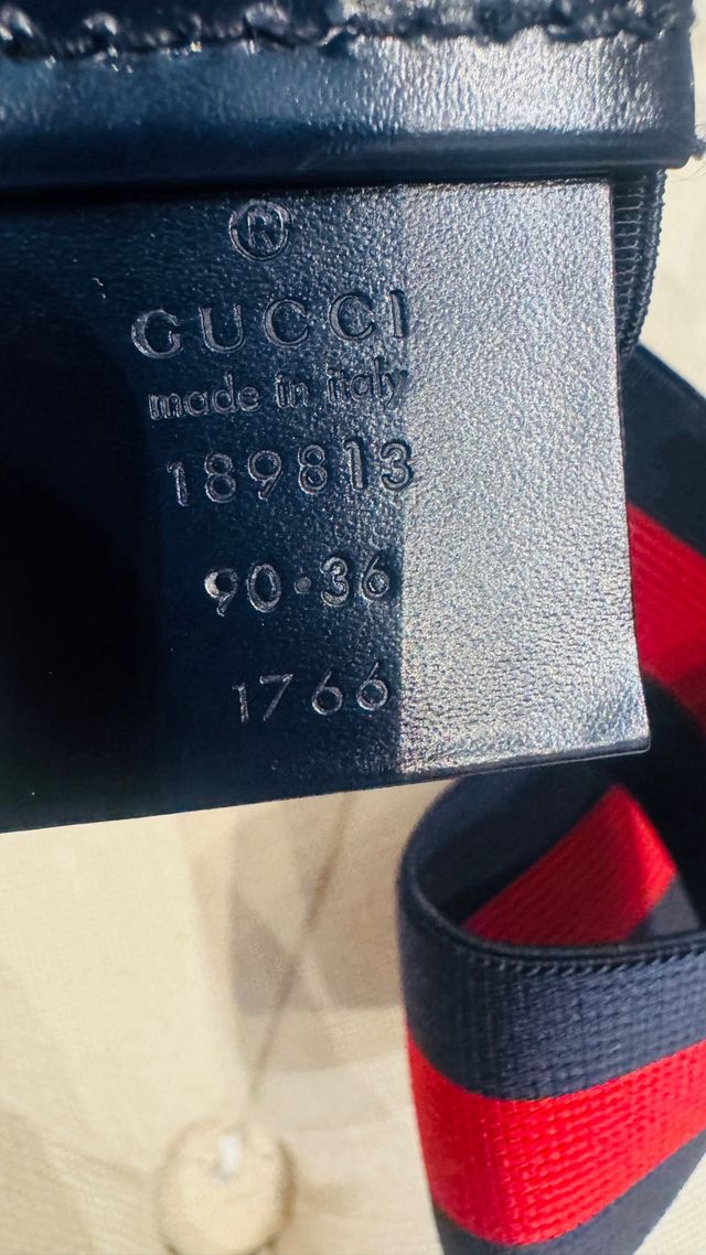 Cinturón Gucci Negro-Rojo