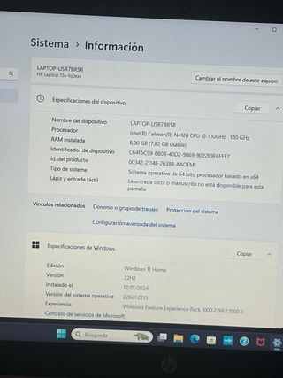 Portátil HP 15s -FQ0025ns 256GB 15.6 FHD nuevo