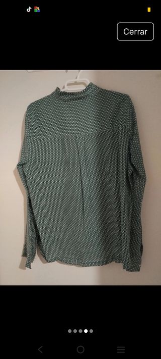 Camisa fluida L - Azul y Verde