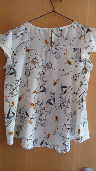 Blusa estampada blanca floral