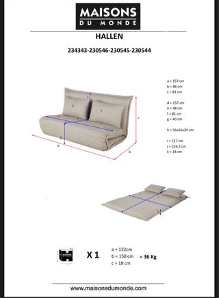 Sofá cama Maisons Du Monde - Verde oliva