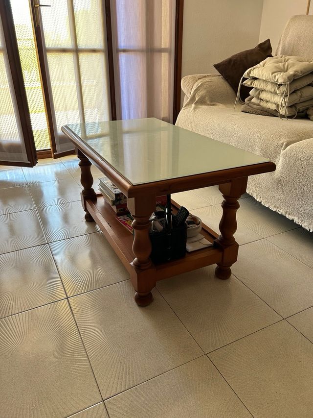 Mesa Comedor Rustica 6 Sillas y Mesa auxiliar