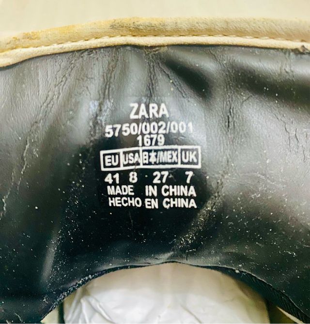Stivaletti Zara Uomo taglia 41 in pelle, bianche