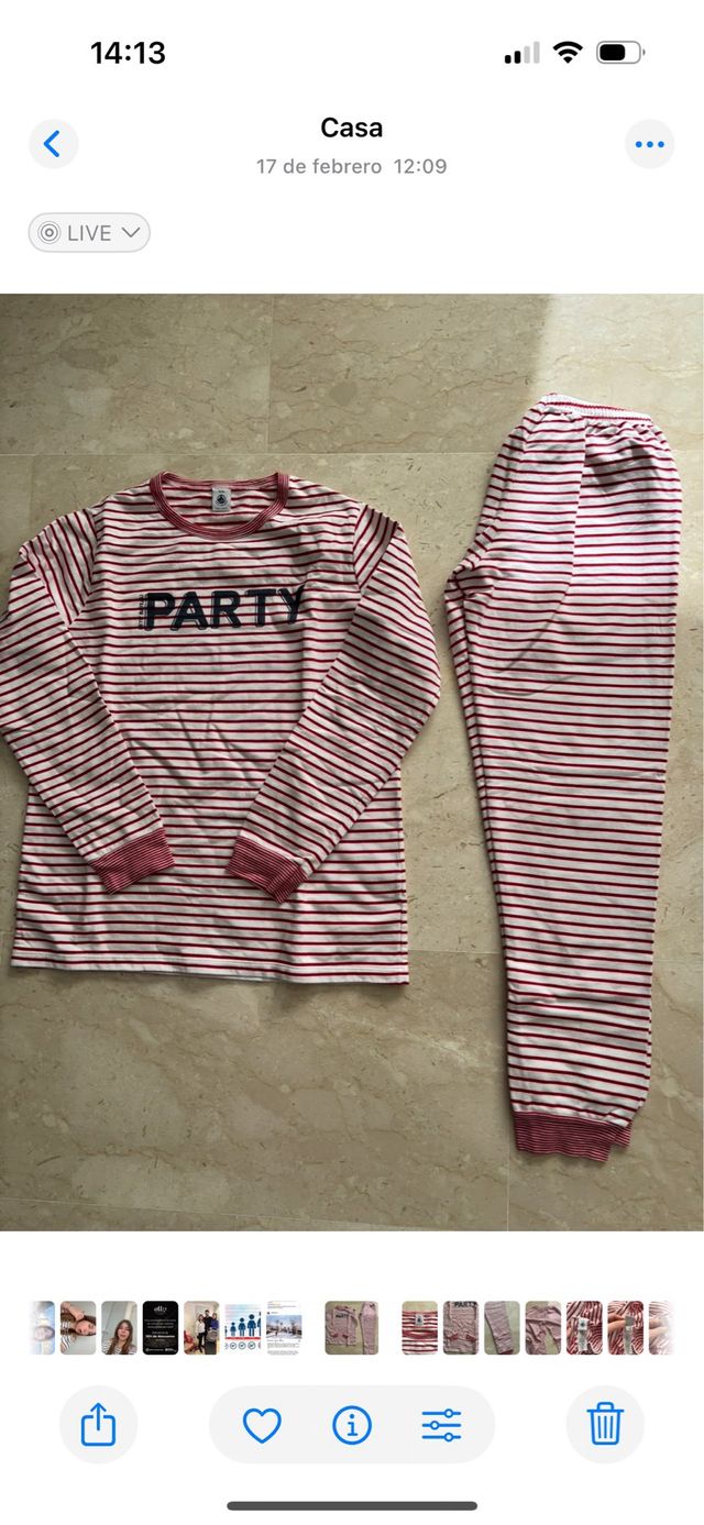Pijama rayas rojas - T14 petit bateau