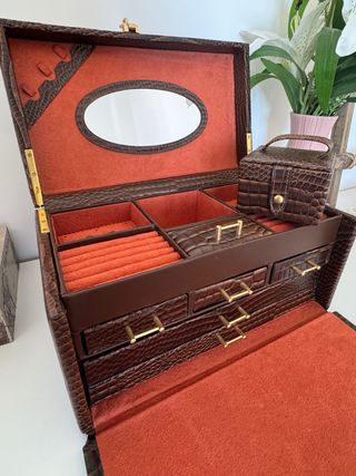 Joyero grande piel- compartimentos y caja extraíbl