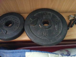Discos peso 1-2kg + pinzas domyos