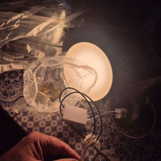 Lámpara colgante cristal ámbar dorada