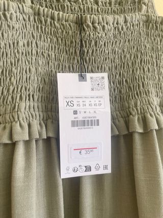 Vestido midi Zara verde oliva