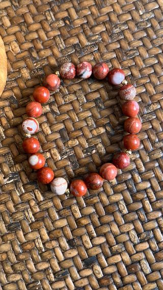 Pulsera Jaspe Rojo y Blanco