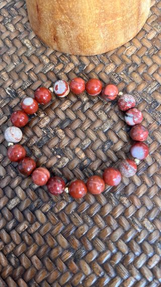 Pulsera Jaspe Rojo y Blanco