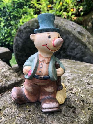 Statuina Spazzino Ceramica Vintage