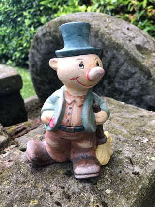 Statuina Spazzino Ceramica Vintage