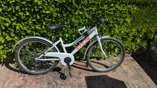 Bicicleta niña 24" blanca/rosa