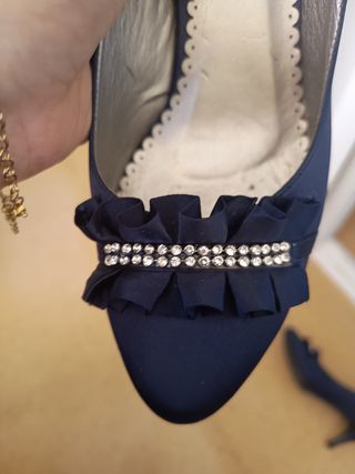 Zapatos salón tacón azul marino talla 39