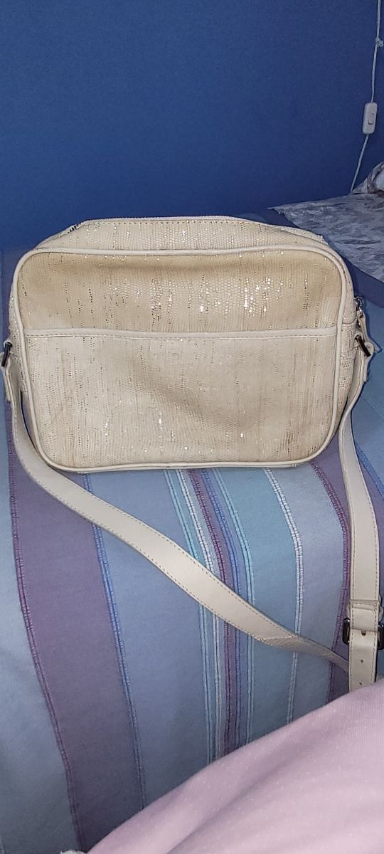 Bolso Guy Laroche beige y plata