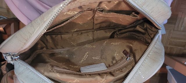 Bolso Guy Laroche beige y plata