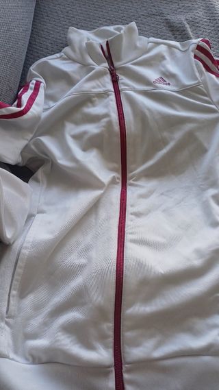 Chándal Adidas blanco y rosa