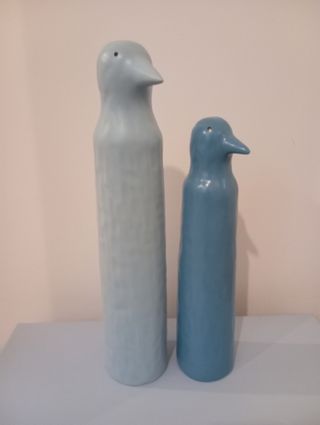 2 figuras pájaro cerámica