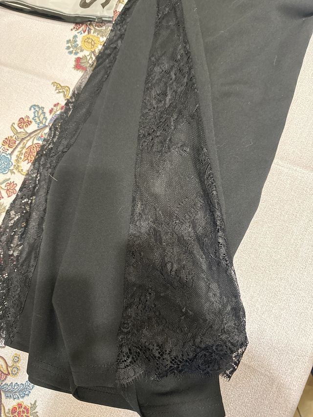 Pantaloni a zampa Shein neri pizzo