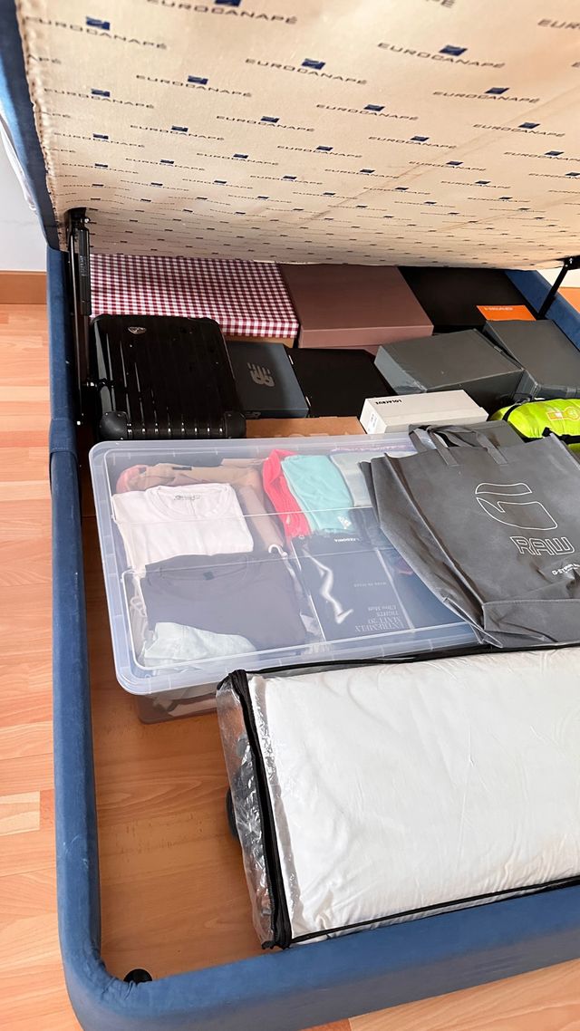 Cama matrimonio Eurocanapé azul