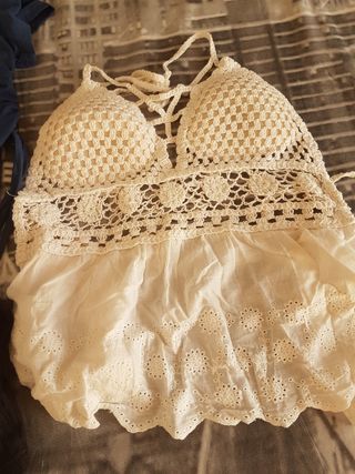 3 tops shein XS - azul, negro, blanco