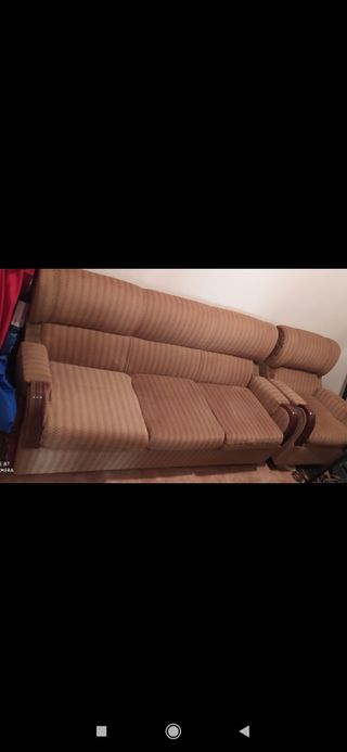 2 Sillones vintage - Madera y tela