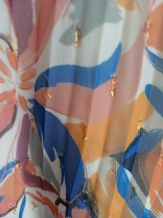 Vestido gasa plisado multicolor