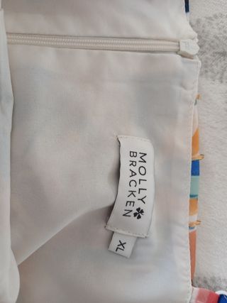 Vestido gasa plisado multicolor