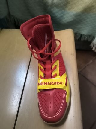 Zapatillas boxeo MINGSIBO rojas-amarillas