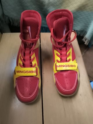Zapatillas boxeo MINGSIBO rojas-amarillas