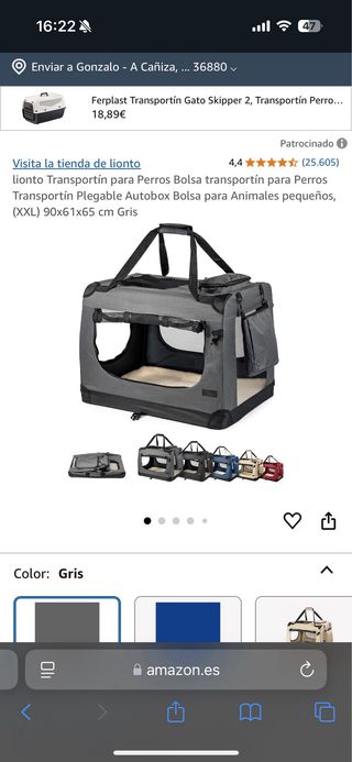 Transportín AmazonBasics perro