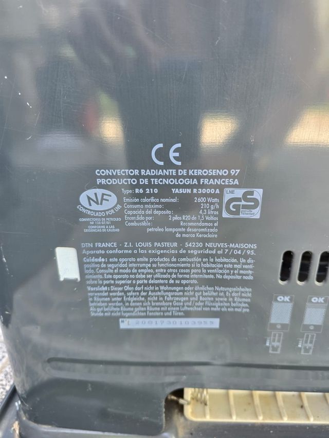 Estufa Yasun parafina - Gris