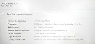 ACER Aspire 15.6" AMD Ryzen 5 3500U 8GB 256GB SSD 