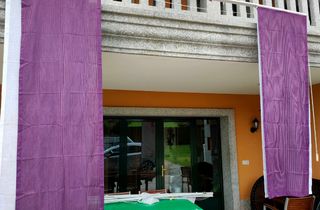 Cortinas japonesas - Púrpura y blanco