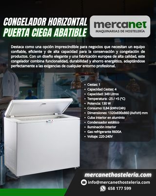 CONGELADOR HORIZONTAL PUERTA ABATIBLE
