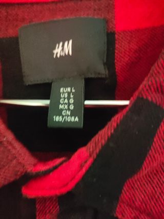 Camisa cuadros hombre H&M - roja y negra