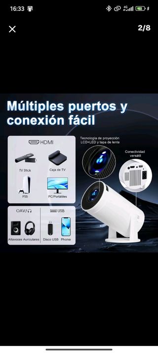 Proyector LCD+LED blanco