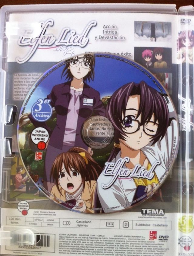ELFEN LIED TERCER ARCHIVO DVD CAPITULOS 10 A 13